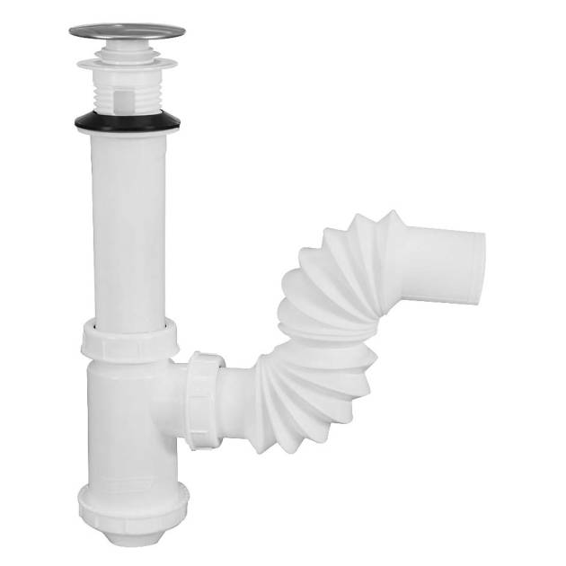 Cespol para Lavabo Flexible Bote Chico Con Push 2218A