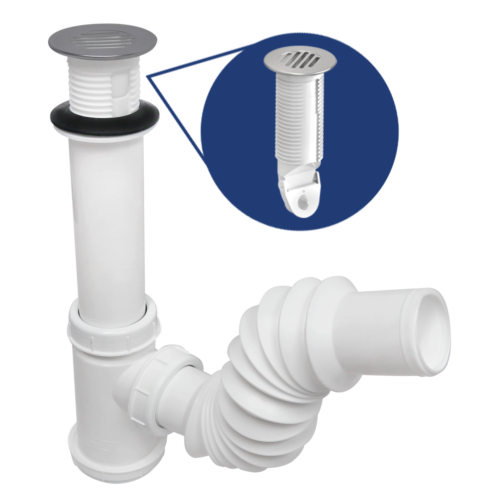 Cespol para Lavabo Flexible Bote Chico de Acero 2219