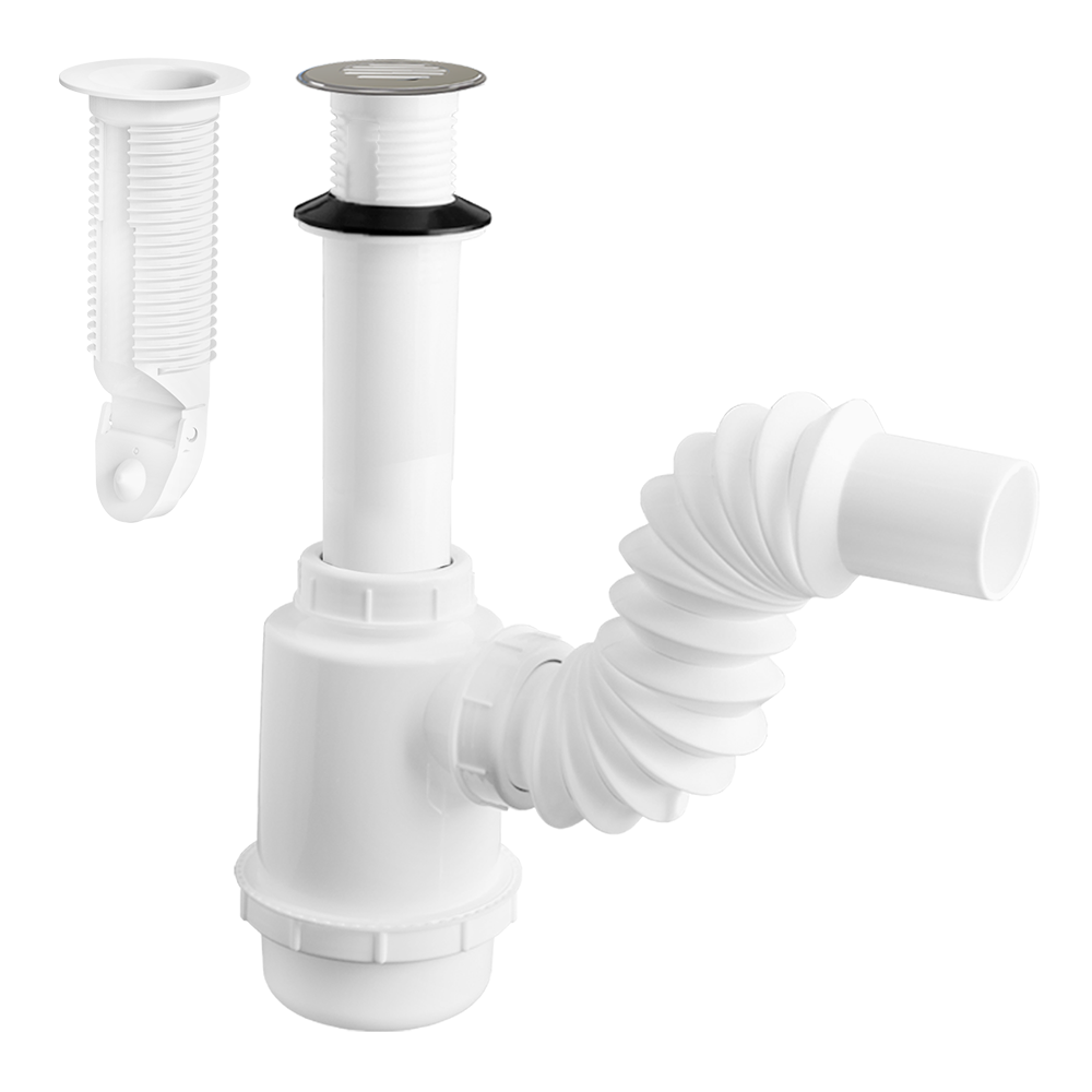 Cespol para Lavabo Flexible Bote Grande de Acero 2227