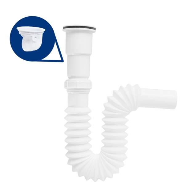 Cespol para Fregadero Flexible Tipo "P" Sin Cubierta 2233