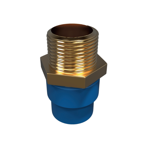 ADAPTADOR MACHO C/INSERTO MÉTALICO CPVC AZUL