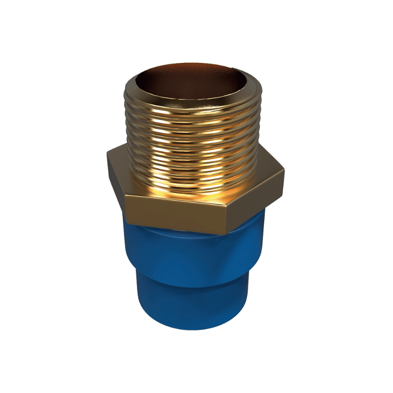 ADAPTADOR MACHO C/INSERTO MÉTALICO CPVC AZUL
