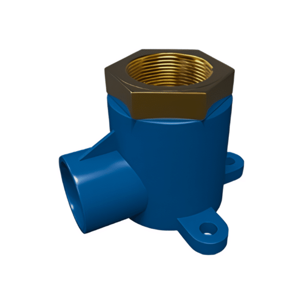 CODO OREJA C/INSERTO BRONCE CPVC AZUL