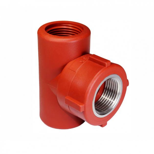 TEE INSERTO METÁLICO HEMBRA PP ROJO